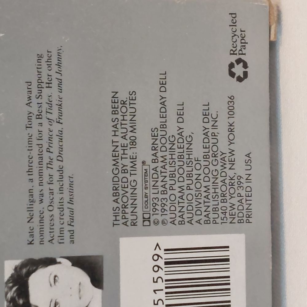 Linda Barnes Snapshot A Carlotta Carlyle Novel Audiobook on Cassette
