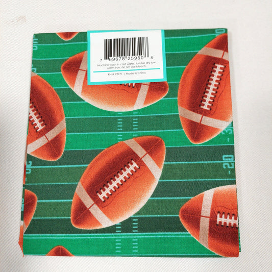 Football Themed Fabric Fat Quarter Set of 2