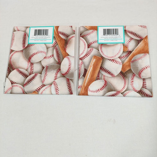 Baseball Themed Fabric Fat Quarter Pair of 2