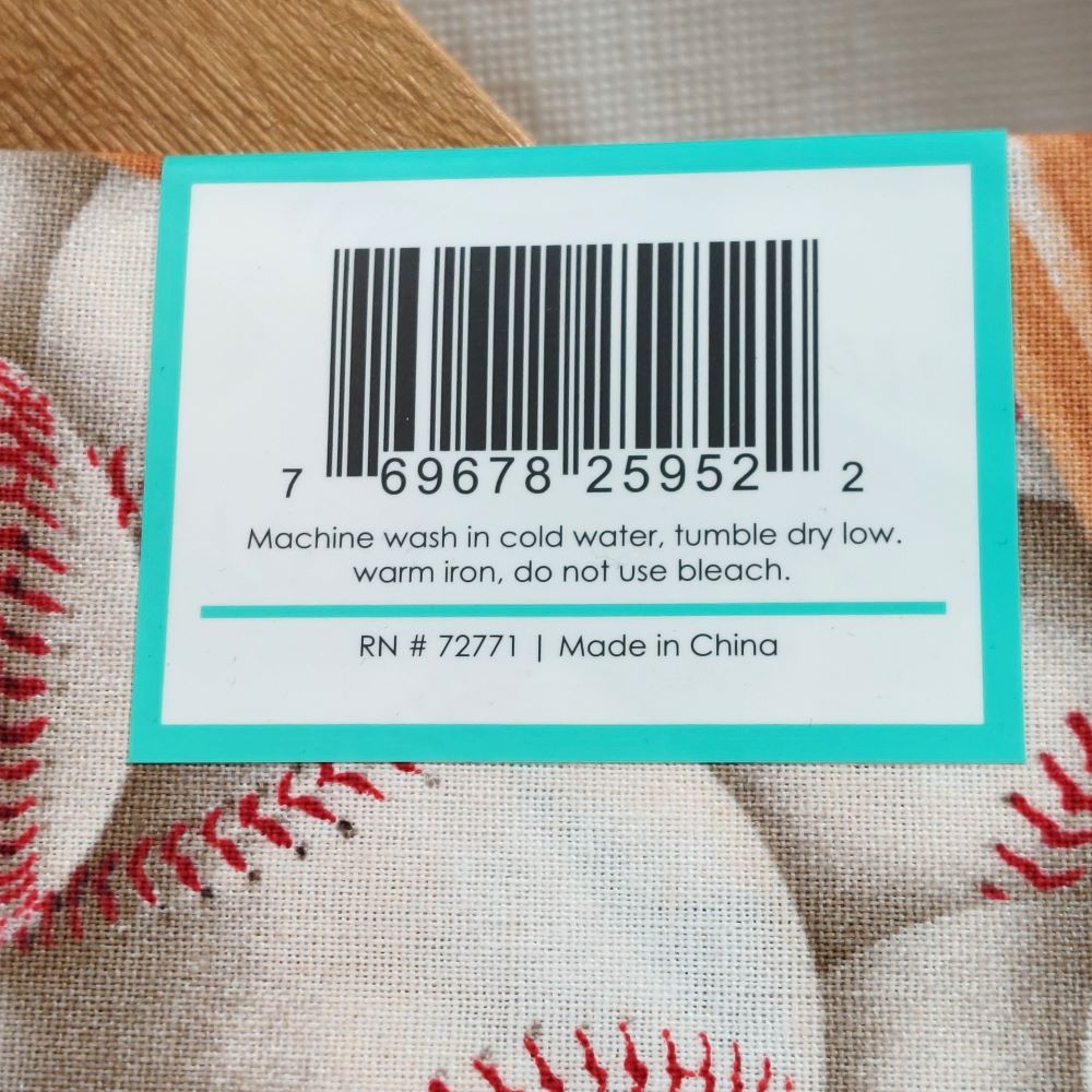 Baseball Themed Fabric Fat Quarter Pair of 2