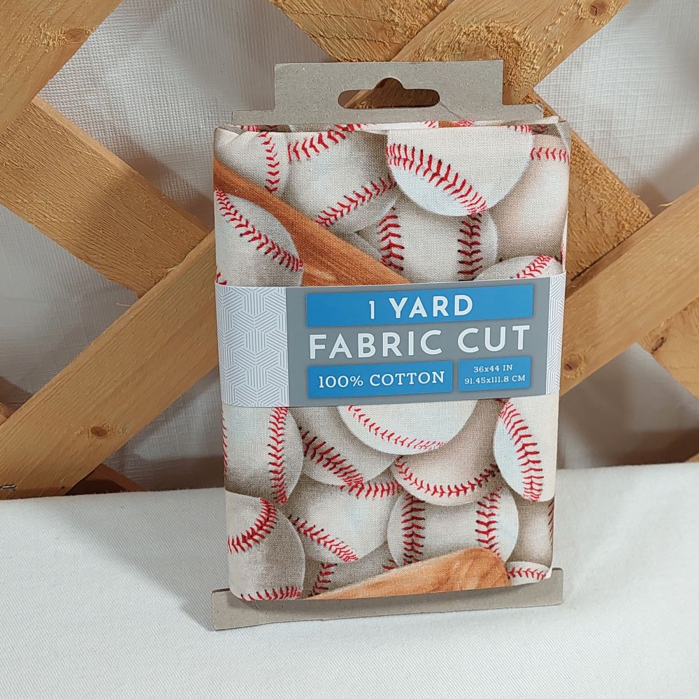 One Yard Fabric Cut Baseball Theme