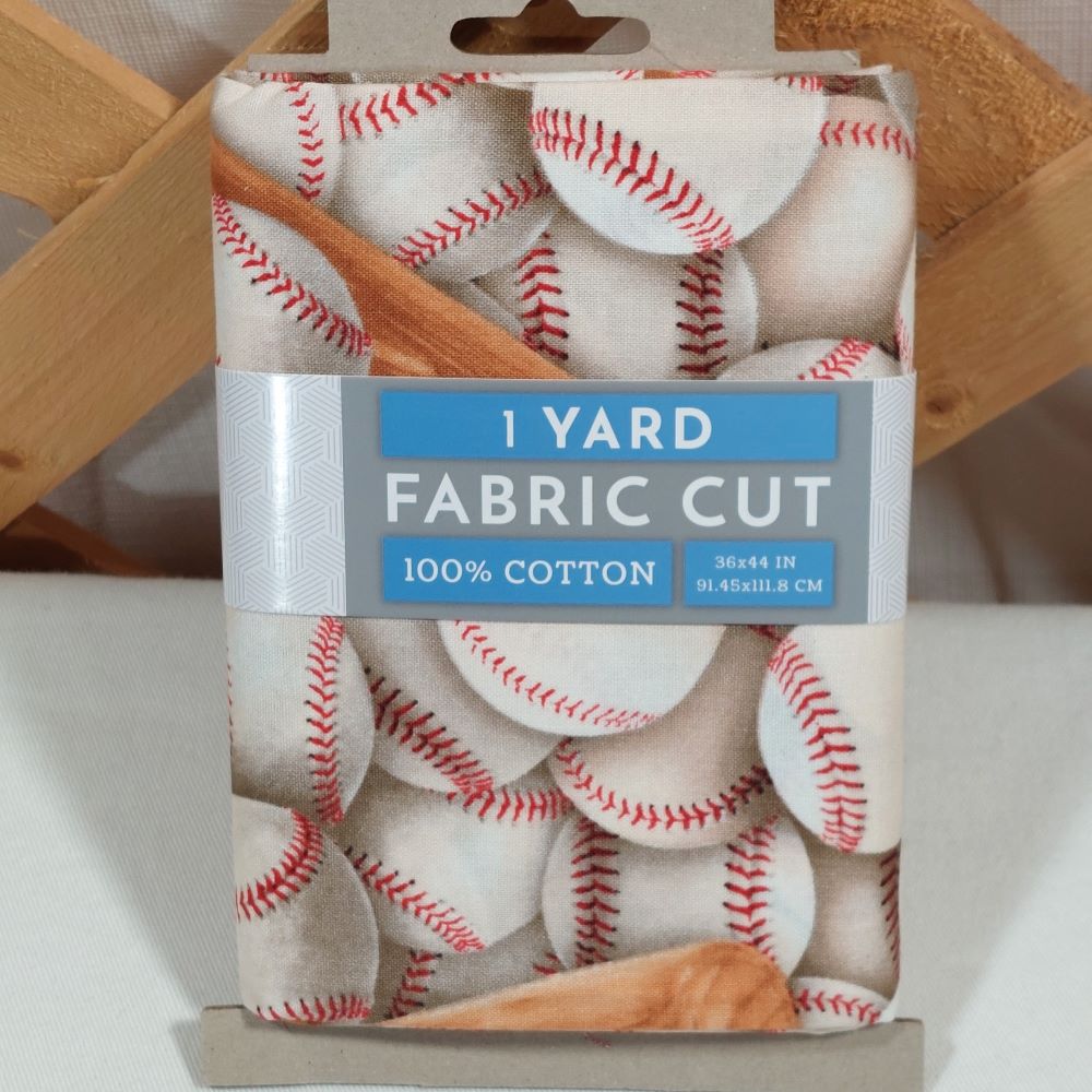 One Yard Fabric Cut Baseball Theme
