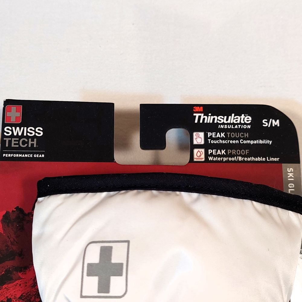 Swiss Tech Ski Gloves Black,White & Gray S/M 3M Thinsulate Insulation