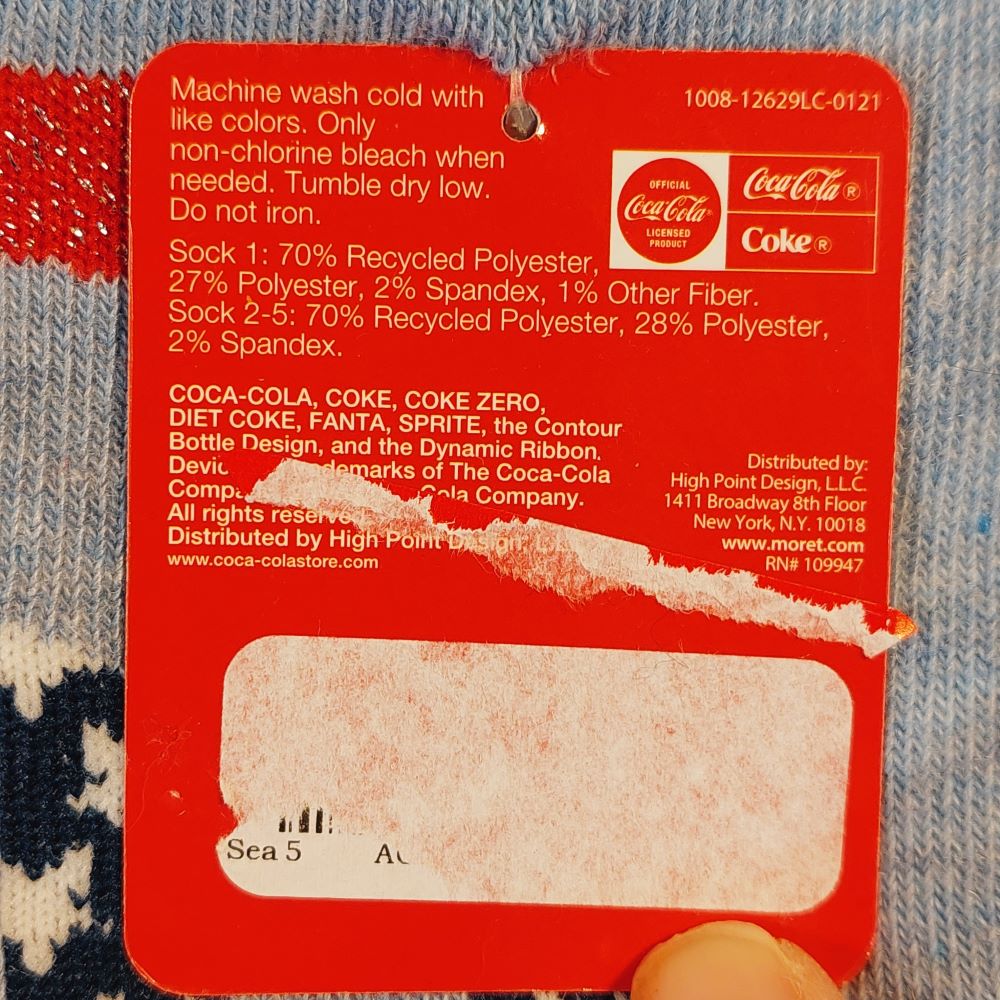 Coca-Cola Patriotic Novelty No-Shows Socks Package of 5 Pairs for Women