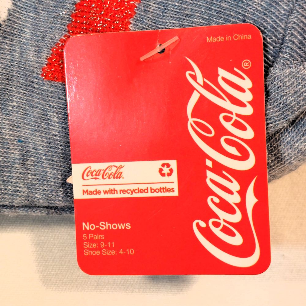 Coca-Cola Patriotic Novelty No-Shows Socks Package of 5 Pairs for Women