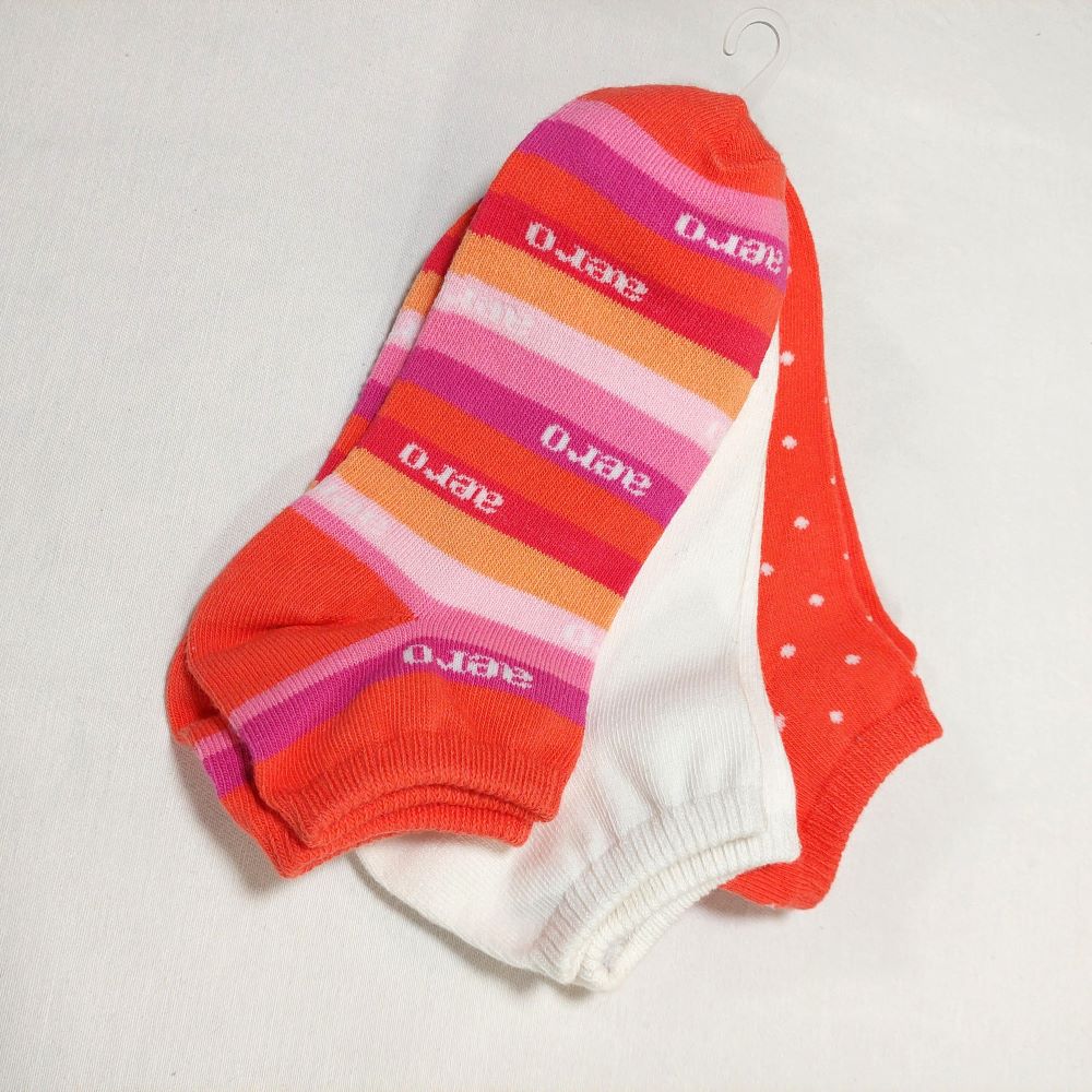 AERO No Show/Low-Cut Ankle Socks Set of 3 for Women