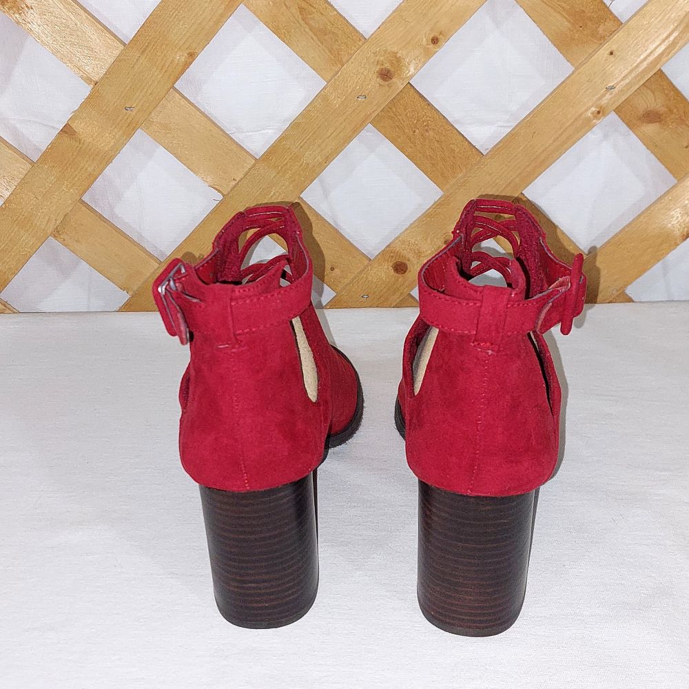 Forever 21 Red High Heel Sandals with Block Heels