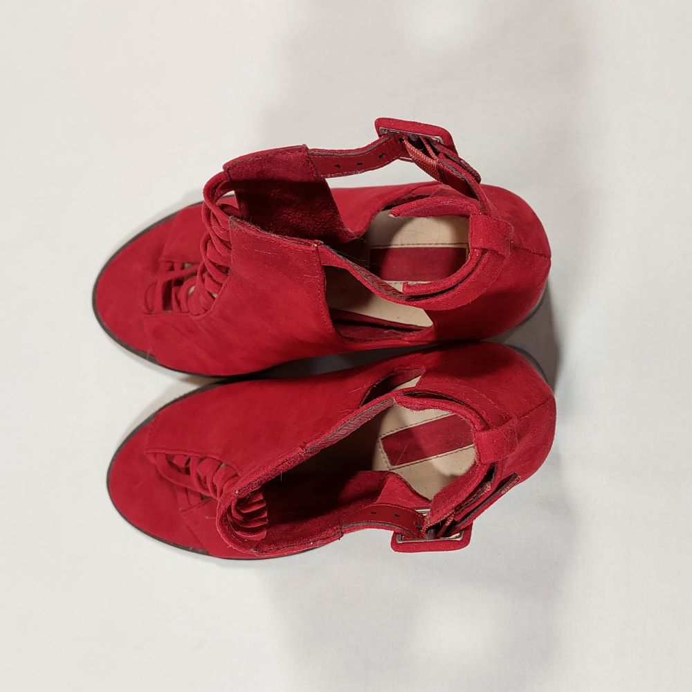 Forever 21 Red High Heel Sandals with Block Heels