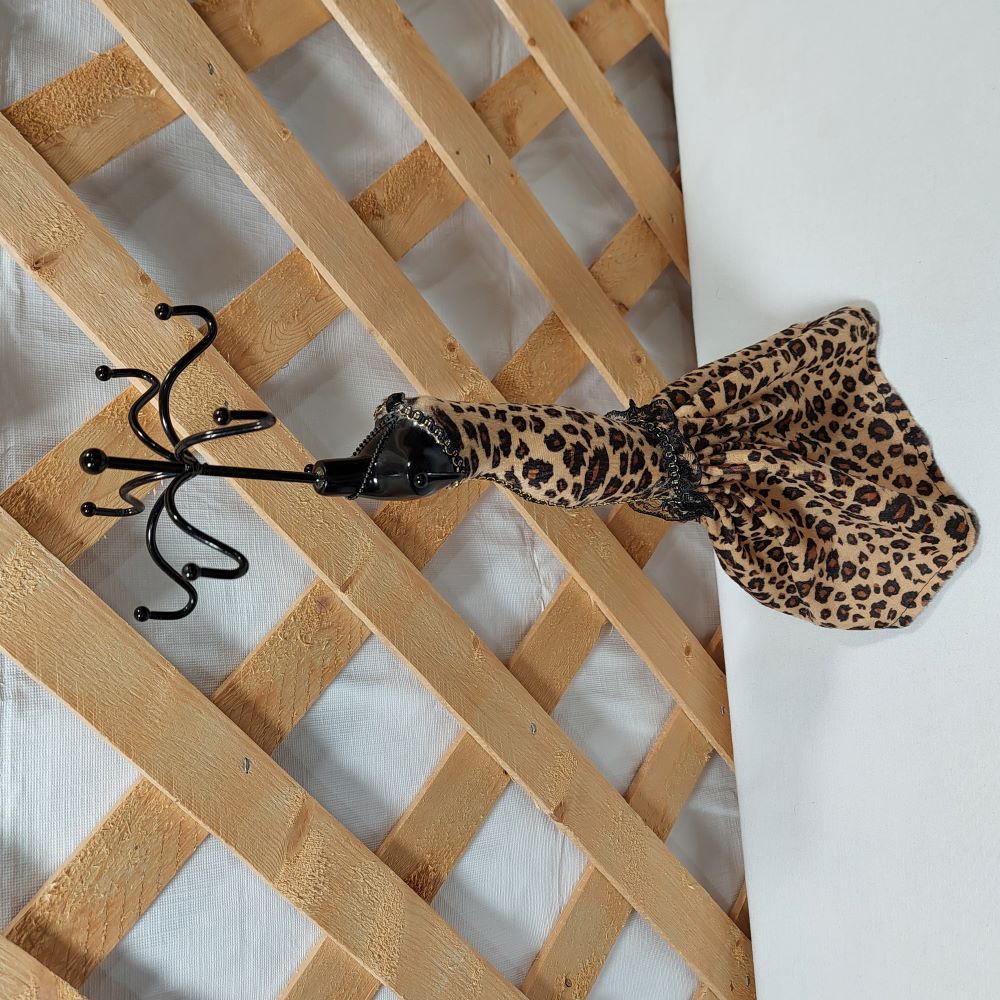 Jewelry Stand Mannequin with Leopard Print Dress