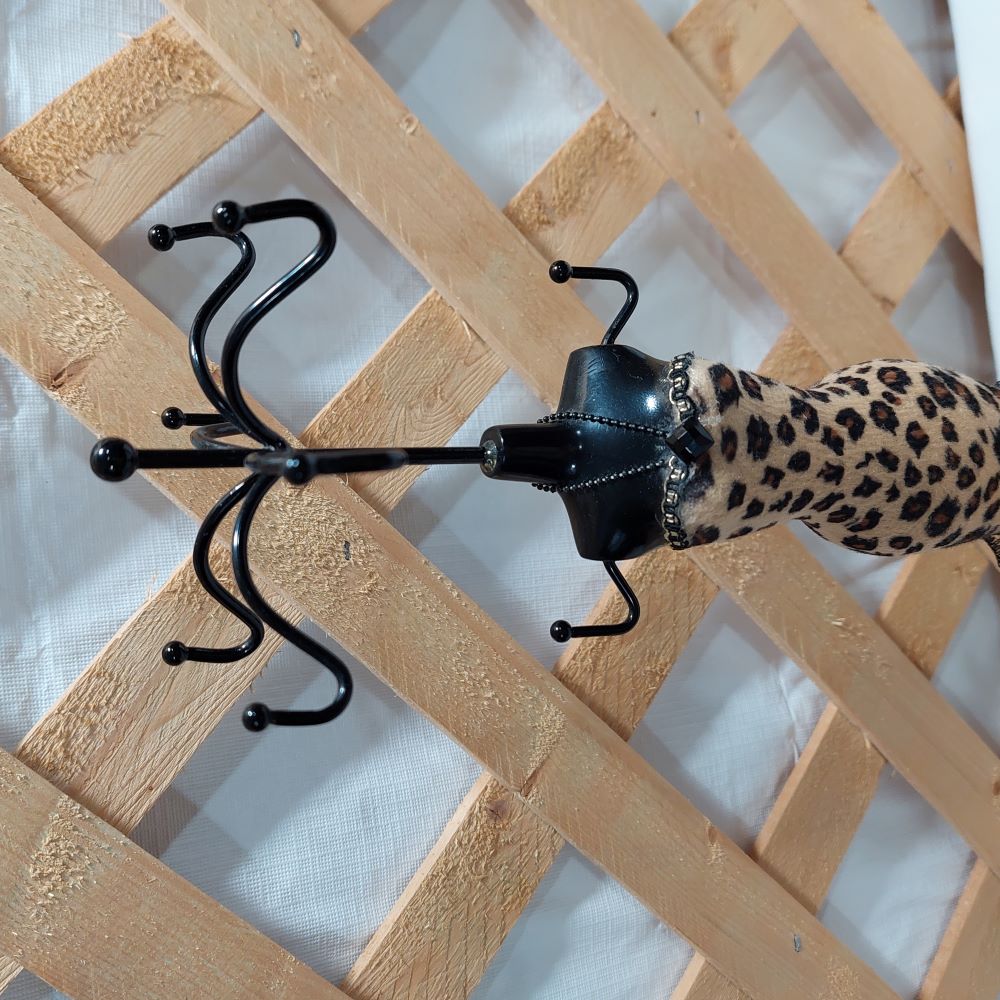 Jewelry Stand Mannequin with Leopard Print Dress