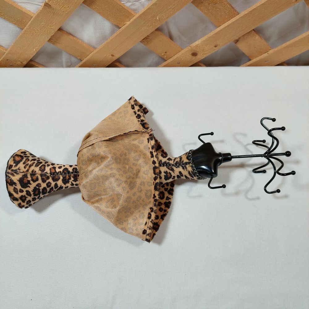 Jewelry Stand Mannequin with Leopard Print Dress