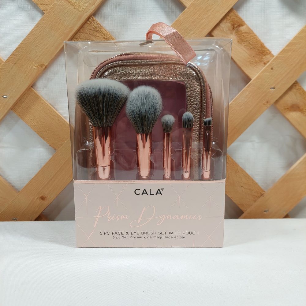 CALA Prism Dynamics 5-Piece Face & Eye Brush Set with Pouch