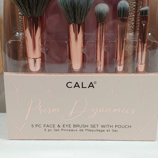 CALA Prism Dynamics 5-Piece Face & Eye Brush Set with Pouch