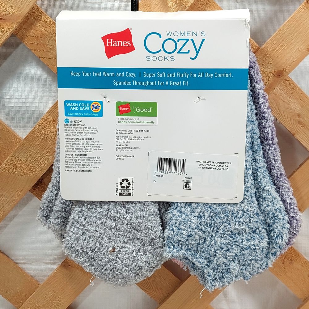 Hanes Women's No Show Cozy Socks 6 Pairs