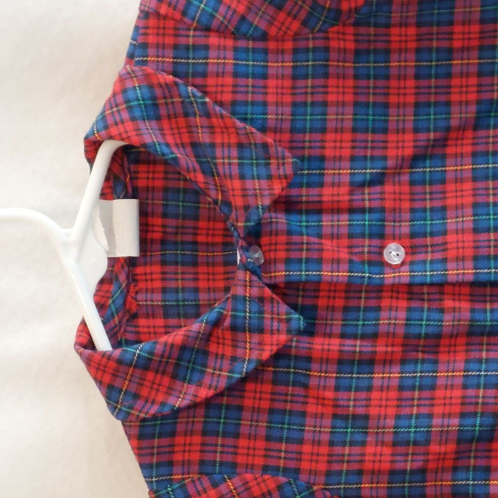 Vintage Red & Blue Plaid Button Up Shirt Infant 18 Months
