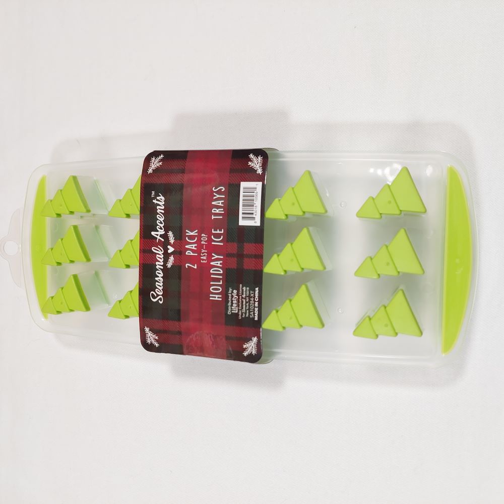 Seasonal Accents 2 Pack Easy-Pop Holiday Ice Trays
