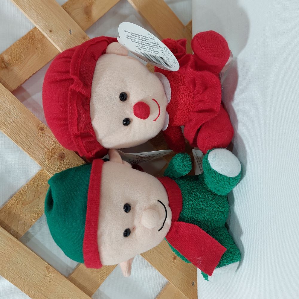 Pair of Cuddly Cousins Christmas Elves Stuffed Toys