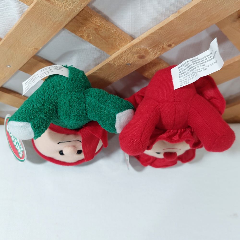 Pair of Cuddly Cousins Christmas Elves Stuffed Toys