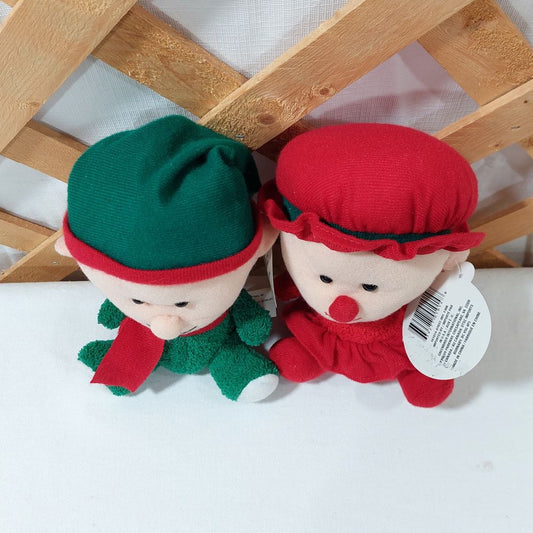 Pair of Cuddly Cousins Christmas Elves Stuffed Toys