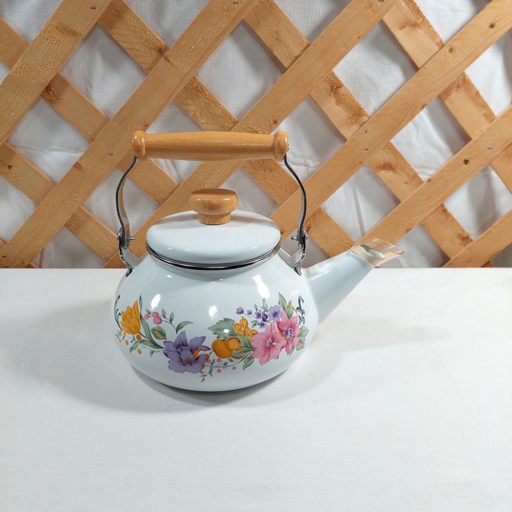 Vintage Teapot with Floral Pattern
