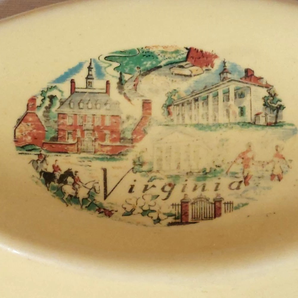 Pearl China Co. Vintage Spoon Rest State of Virginia