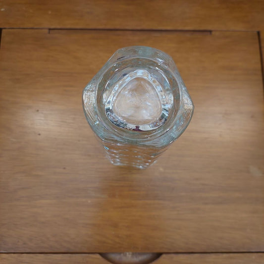 French Triangle Vase with Cut Glass Pattern