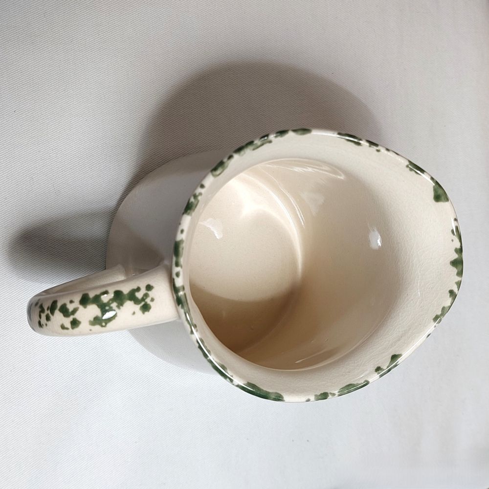 White Ceramic Pitcher with Handle & Spout