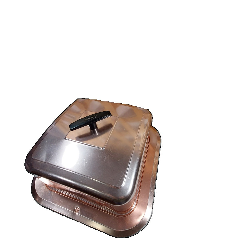 West Bend Vintage Rose Copper Metal Cake Carrier