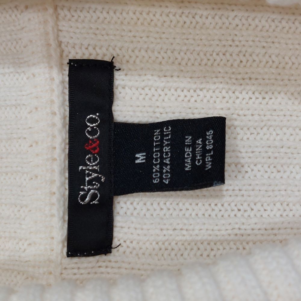 Style & Co. Winter White Cowl Neck Tunic Sweater Women's Size M