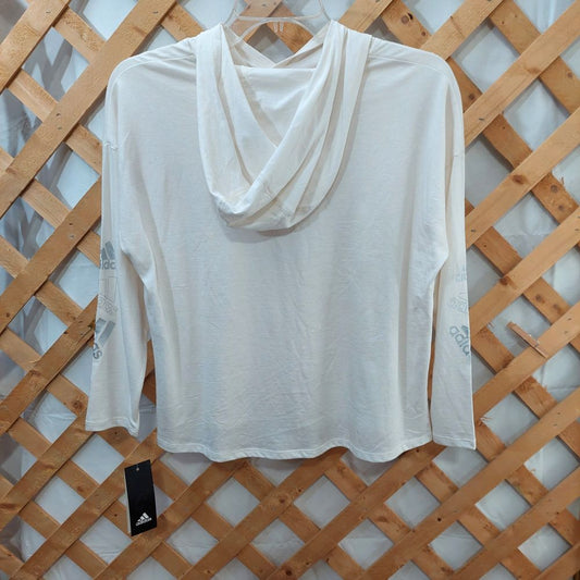 Adidas Loose Fit Long Sleeve Hooded T-Shirt Women's Size Medium