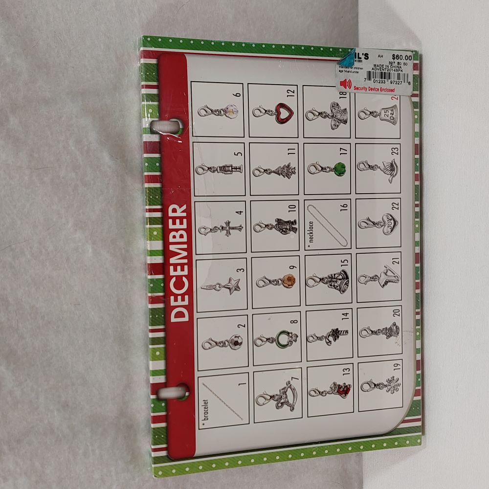 Christmas Advent Calendar Fine Silver Plated Charm Set