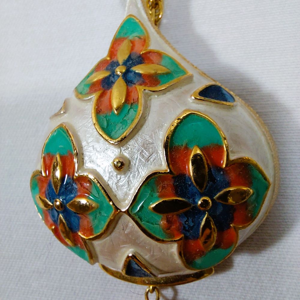 Park Lane Vintage Enamel Tassel Brooch Pendant with Necklace