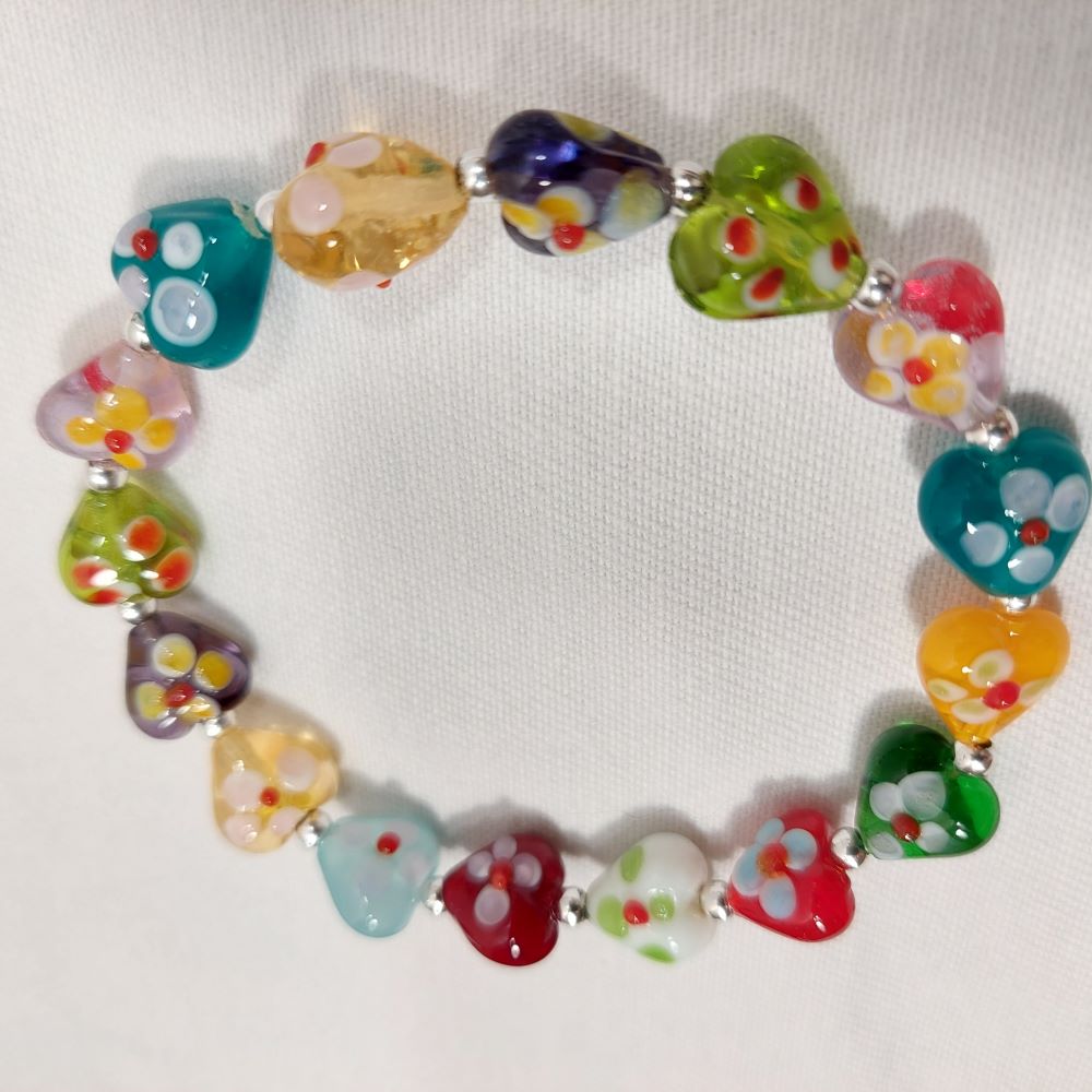 Beaded Hearts Bracelet Fashion Jewelry