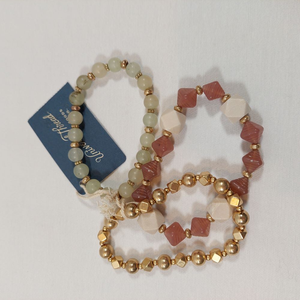 Universal Thread Goods Co. Set of 3 Genuine Stone Bracelets