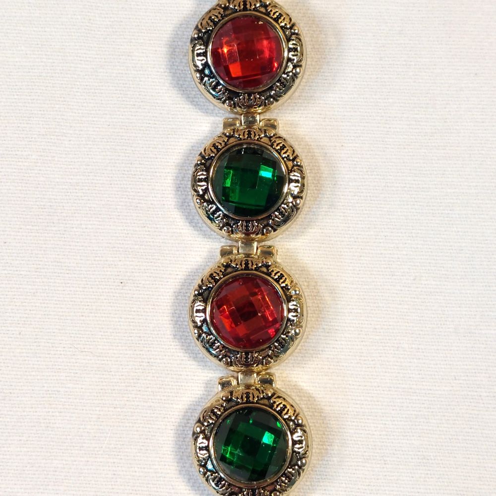 Quartz Watch Faux Green and Red Gemstones for Women Novelty Holiday