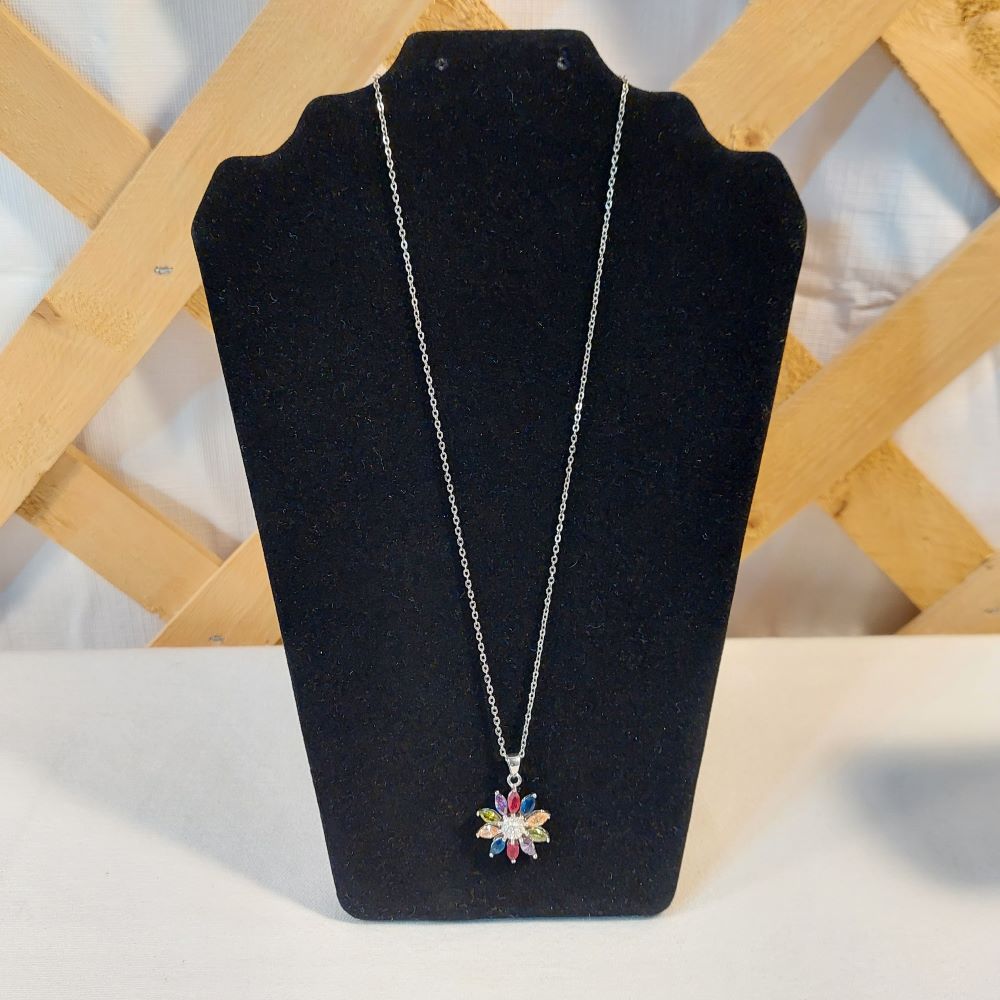 Necklace & Ring Set Multi-Color Faux Gemstones Costume Jewelry