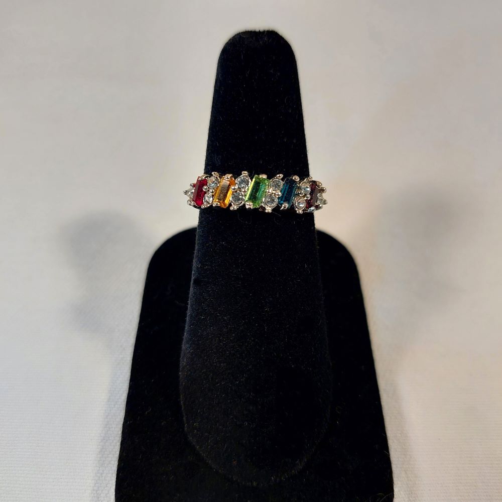 Necklace & Ring Set Multi-Color Faux Gemstones Costume Jewelry