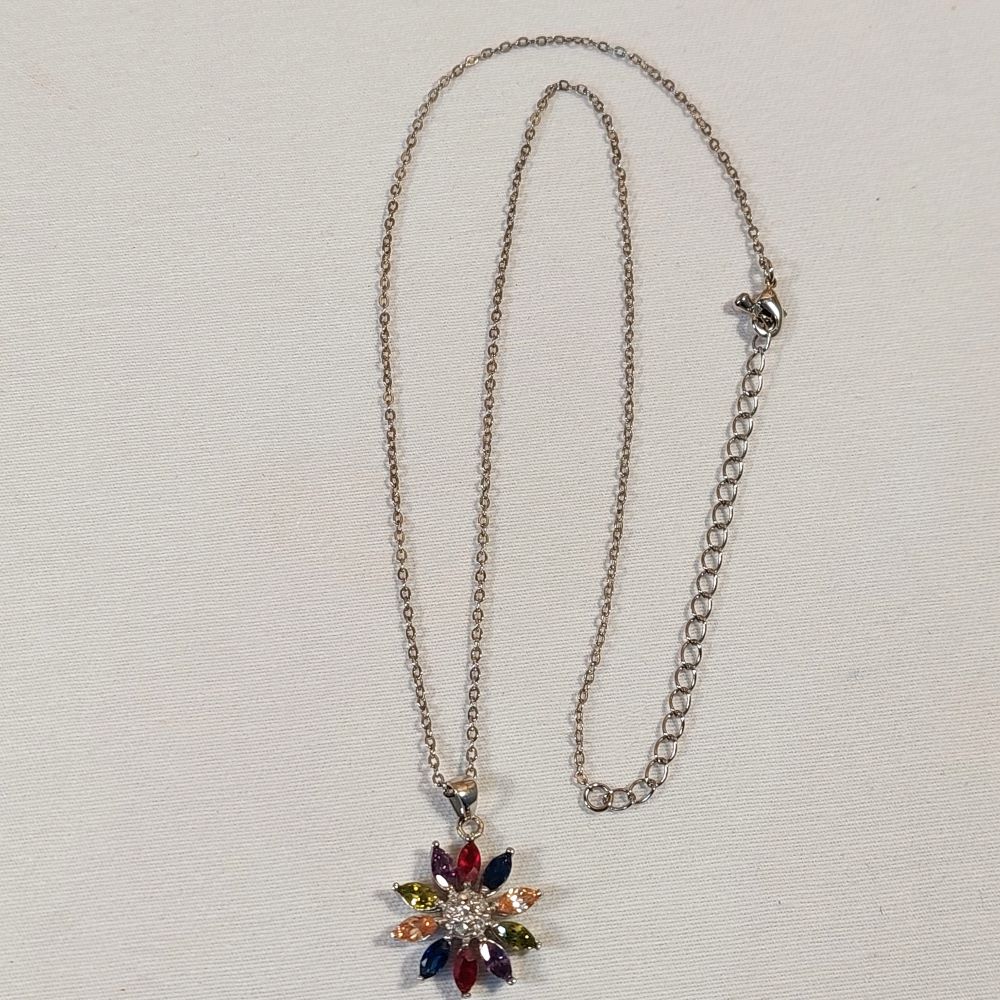 Necklace & Ring Set Multi-Color Faux Gemstones Costume Jewelry