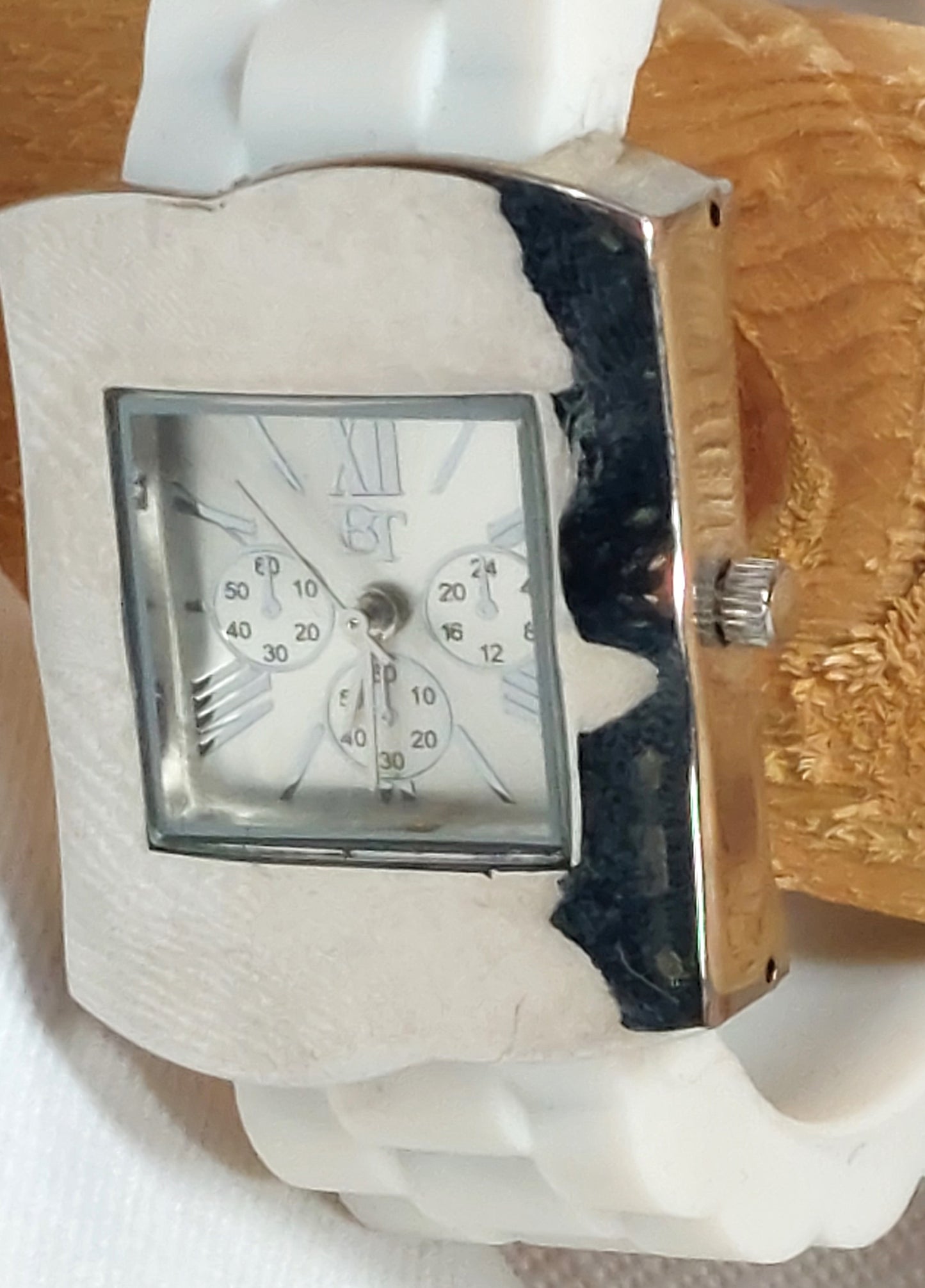 BT Cuff Bracelet Watch with Square Face