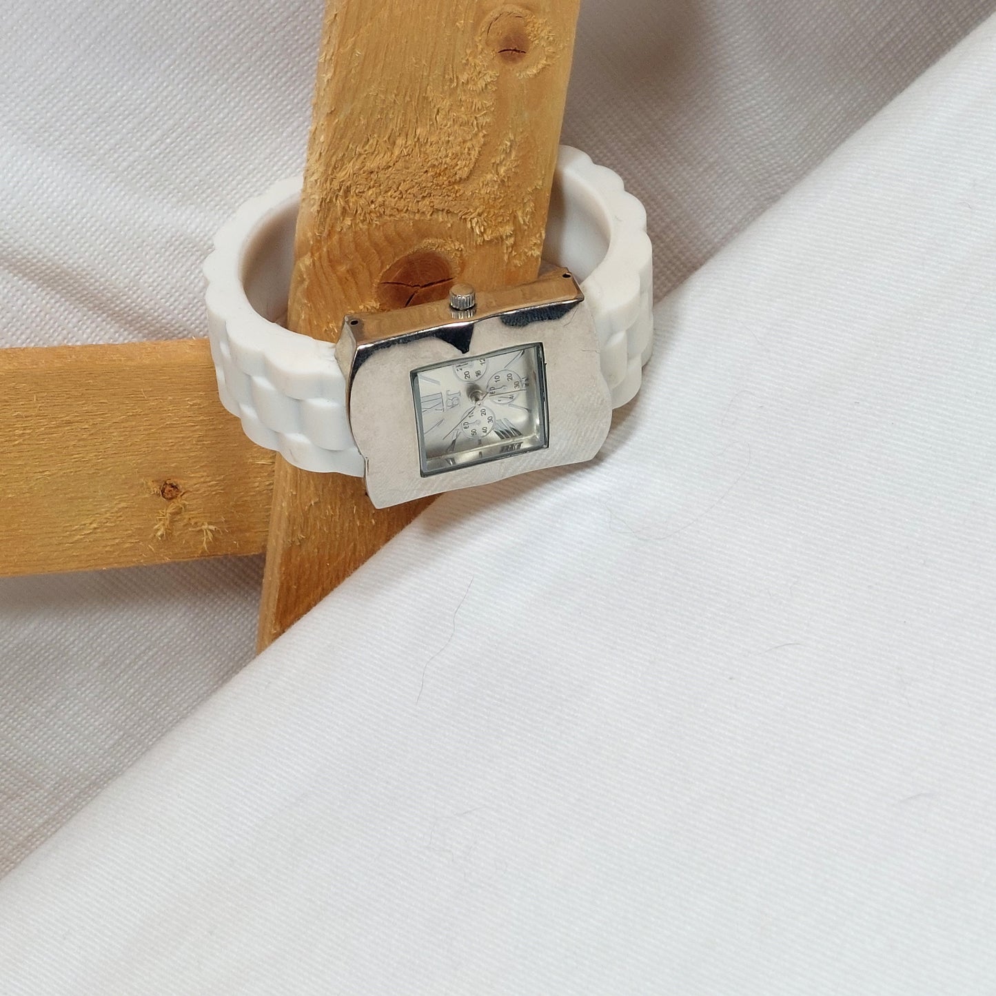 BT Cuff Bracelet Watch with Square Face