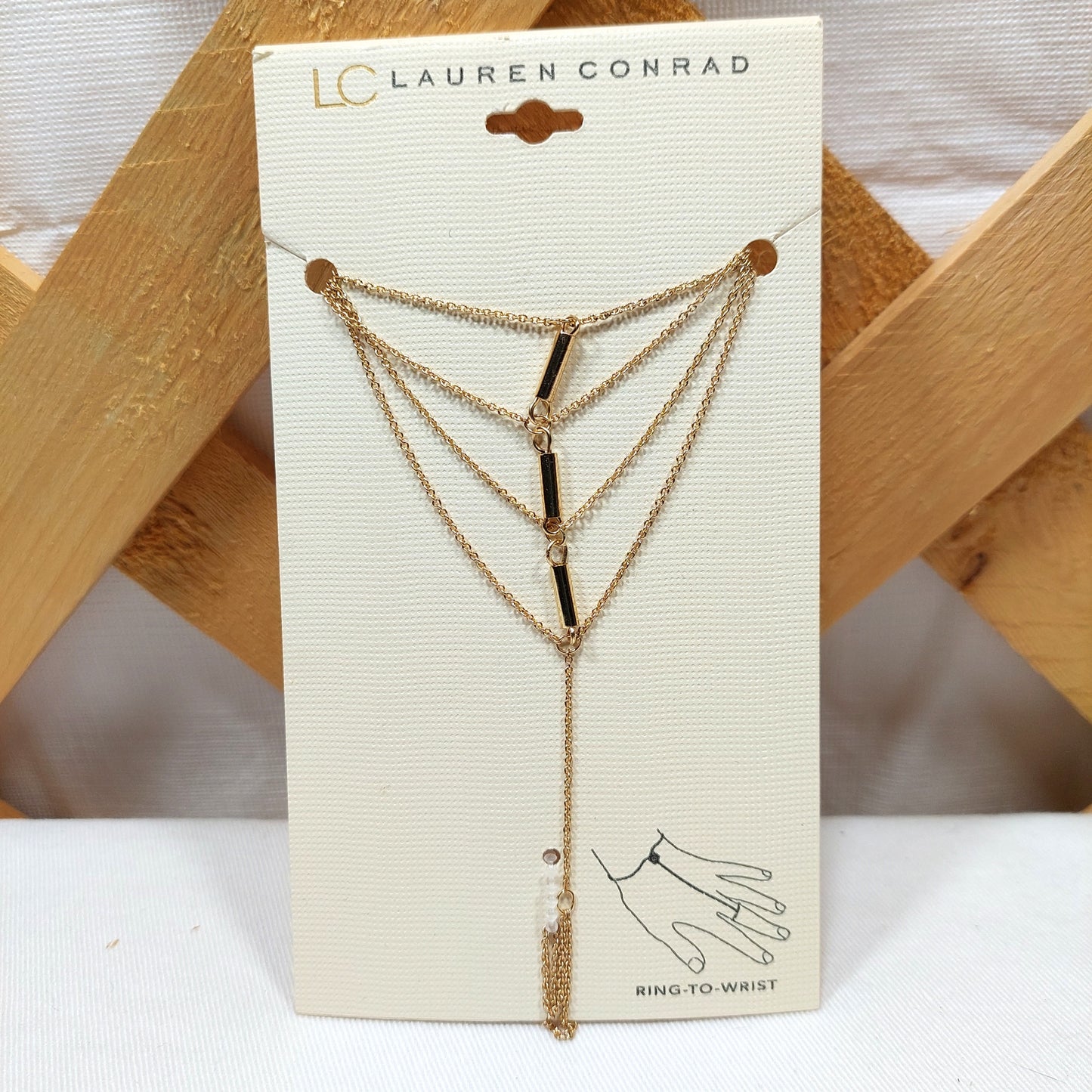 LC Lauren Conrad Cable Chain Ring-to-Wrist Bracelet