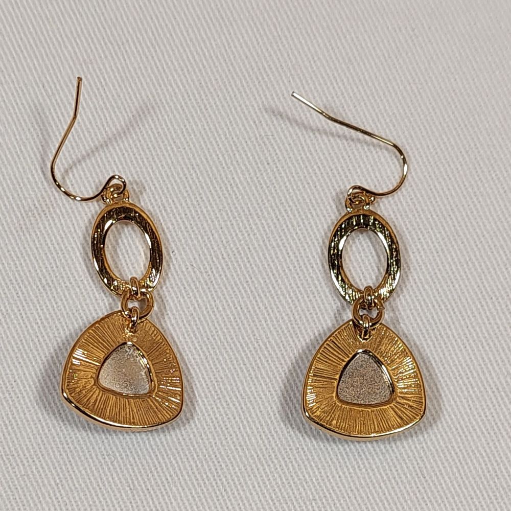 Pair of Drop Earrings featuring a Blue Rhinestone