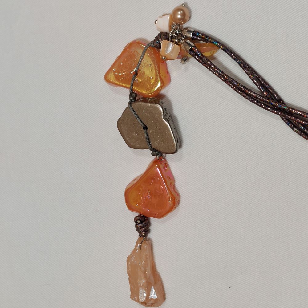 Zevar by Treska Stone Necklace & Earrings Set