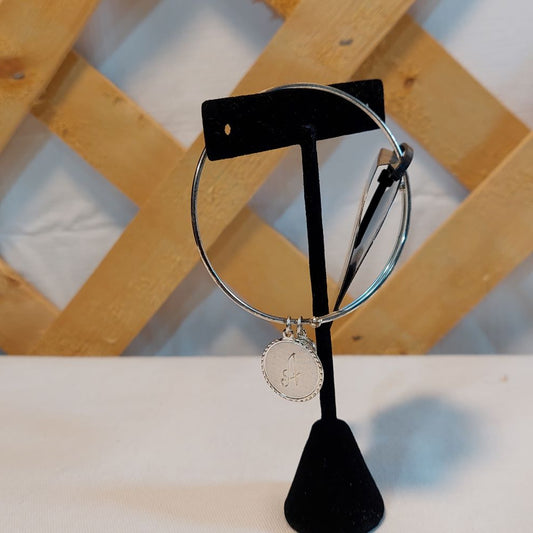 Apt. 9 Silvertone Thin Open Cuff Charm Bracelet