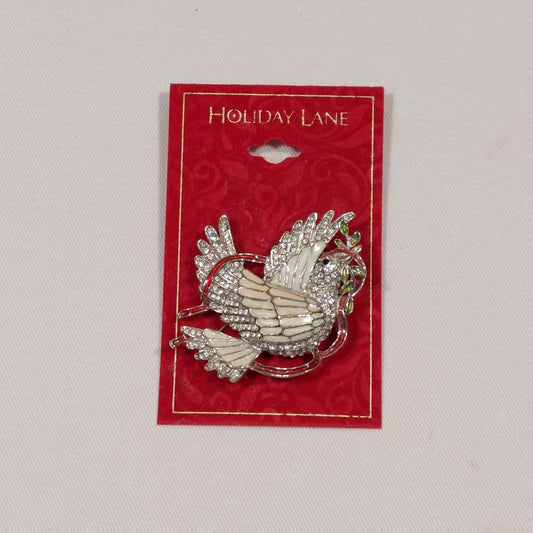 Holiday Lane Christmas Dove Brooch
