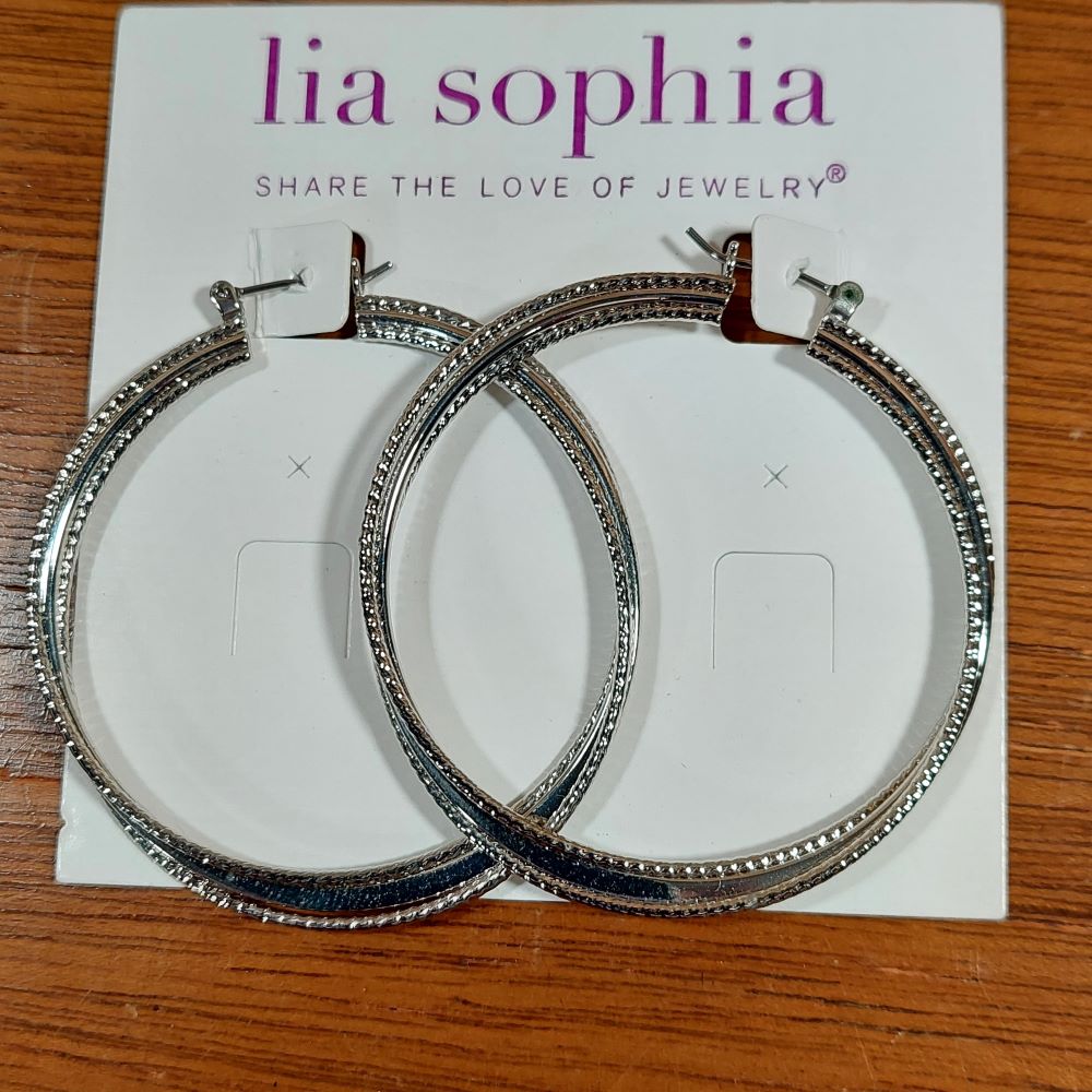 Lia Sophia Silvertone Twisted Hoop Earrings