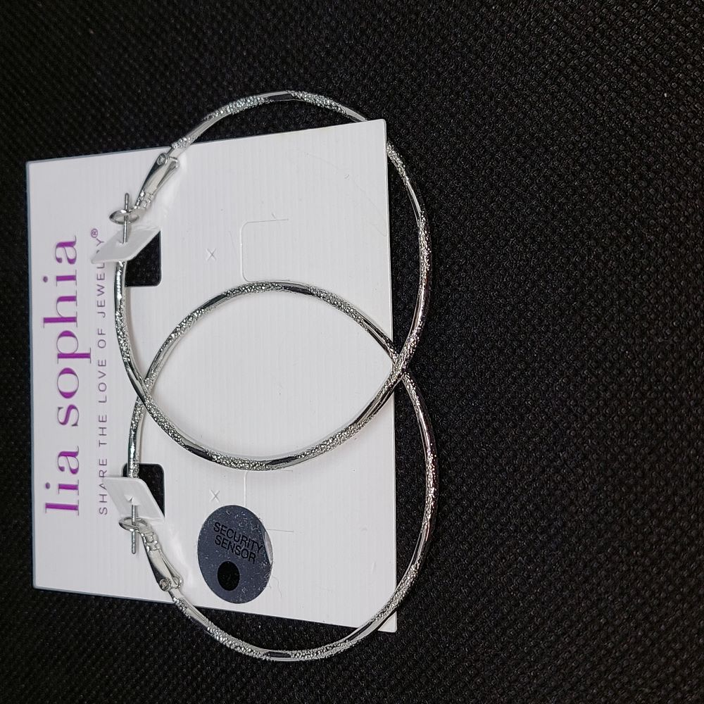 Lia Sophia Silvertone Hoop Earrings