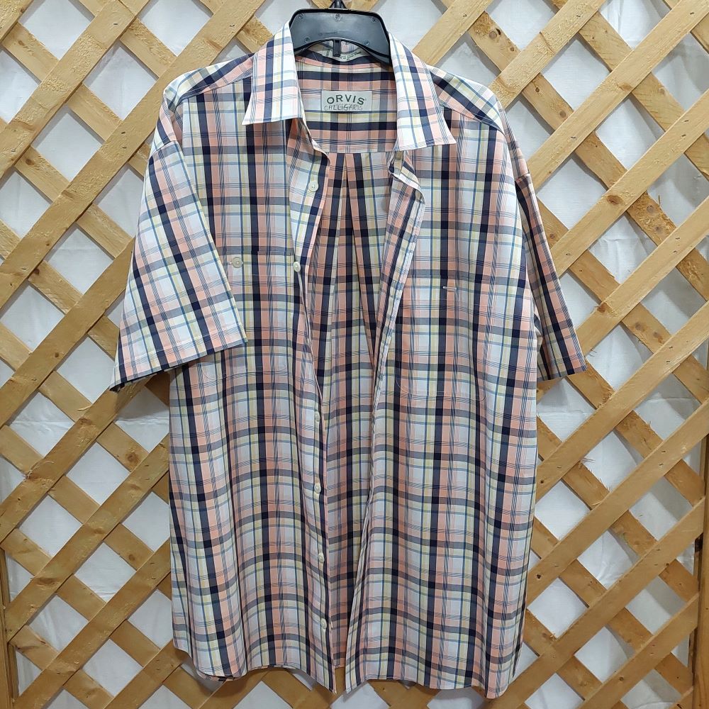 Orvis Check Pattern Short Sleeve Shirt Men's XL