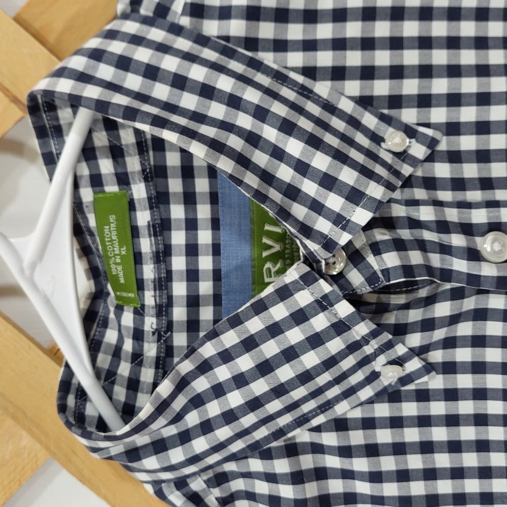 Orvis Gingham Short Sleeve Shirt Men's Size XL