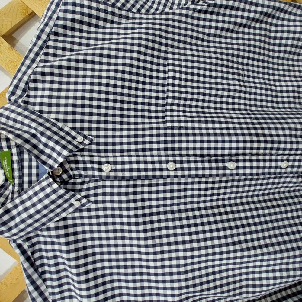 Orvis Gingham Short Sleeve Shirt Men's Size XL